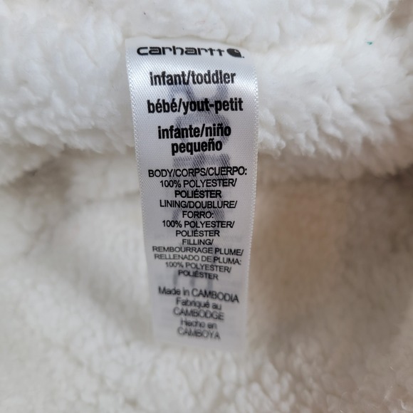 Carhartt Hat Infant Toddler Brown Faux Fleece-Lined Ear Flap Child's Trapper - Picture 4 of 4